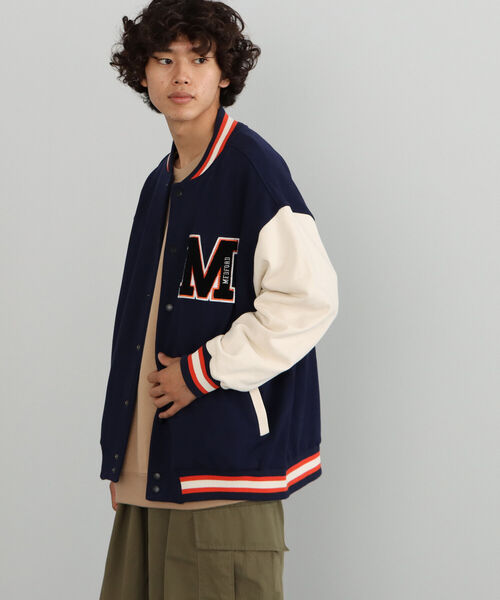 BEAMS HEART（ビームス ハート） スタジャン MEDIUM ネイビー メンズ