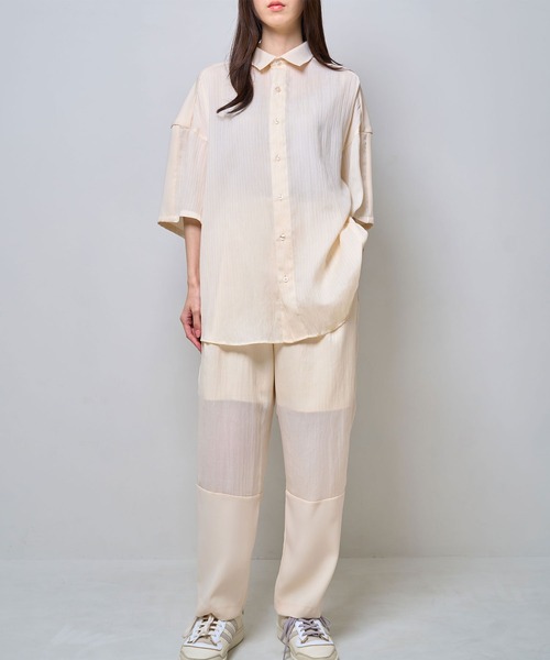 シャツ 半袖 「Nora Lily」Sheer Layered Wide Shirt(UNISEX) メンズ レディース | Nora Lily | 09