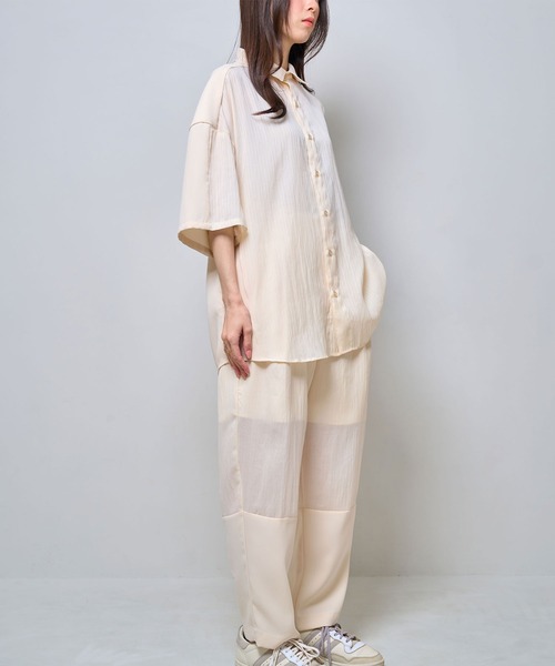 シャツ 半袖 「Nora Lily」Sheer Layered Wide Shirt(UNISEX) メンズ レディース | Nora Lily | 12