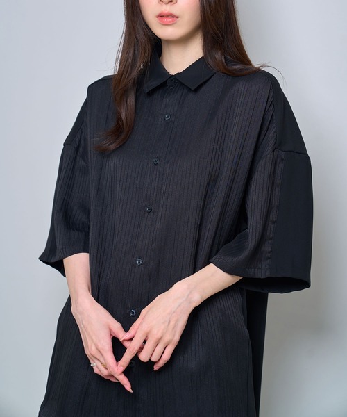 シャツ 半袖 「Nora Lily」Sheer Layered Wide Shirt(UNISEX) メンズ レディース | Nora Lily | 15