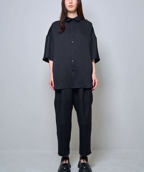 シャツ 半袖 「Nora Lily」Sheer Layered Wide Shirt(UNISEX) メンズ レディース | Nora Lily | 19