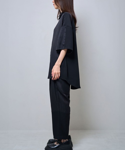 シャツ 半袖 「Nora Lily」Sheer Layered Wide Shirt(UNISEX) メンズ レディース | Nora Lily | 20