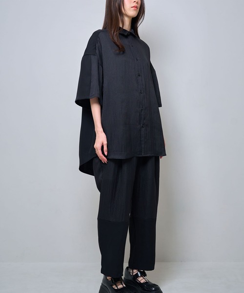 シャツ 半袖 「Nora Lily」Sheer Layered Wide Shirt(UNISEX) メンズ レディース | Nora Lily | 22