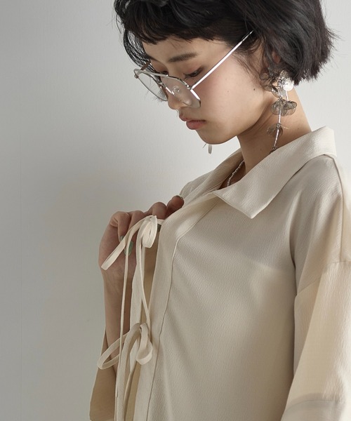 ブラウス シャツ ハーフスリーブルーズシャツ レディース ハーフスリーブルーズシャツ（シャツ/ブラウス）｜GRACE