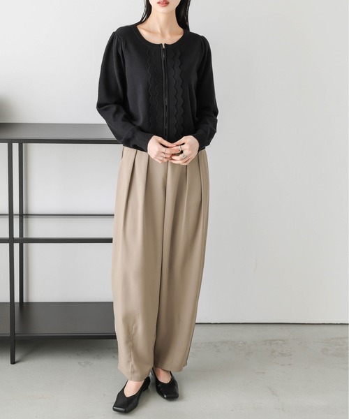 「SUGAR BISKET」 「La-gemme」ニットカーディガン フリー ブラック レディース_画像2