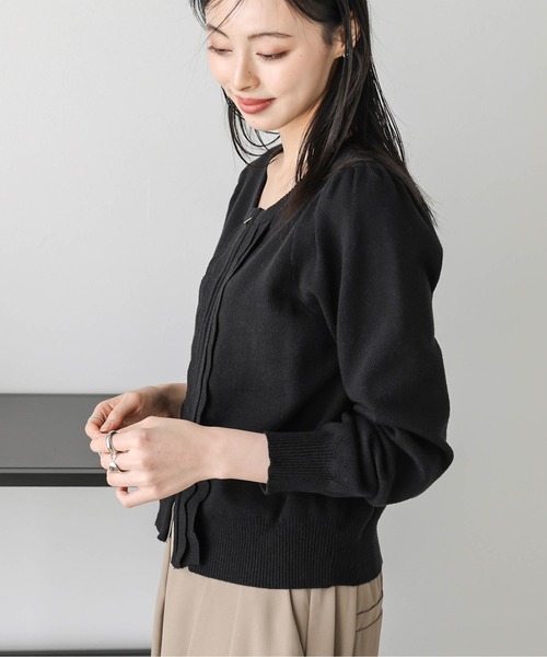 「SUGAR BISKET」 「La-gemme」ニットカーディガン フリー ブラック レディース_画像5