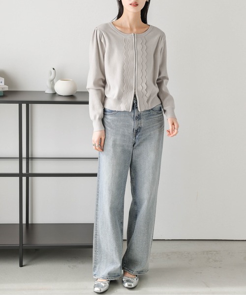 「SUGAR BISKET」 「La-gemme」ニットカーディガン フリー ブラック レディース_画像6