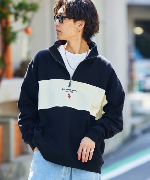 U.S. POLO ASSN. 「U.S. ASSN.」 長袖Tシャツ LARGE ブラック