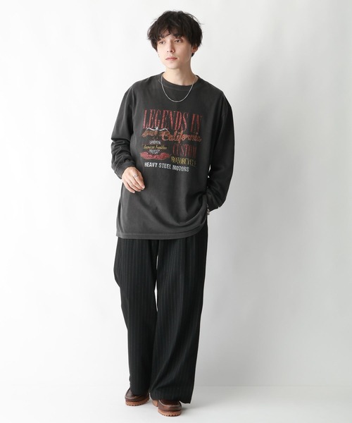 「RAGEBLUE」 長袖Tシャツ MEDIUM グレー メンズ