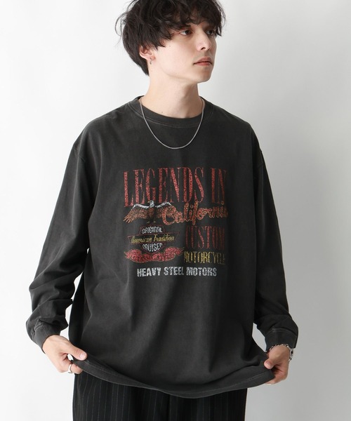 「RAGEBLUE」 長袖Tシャツ MEDIUM グレー メンズ