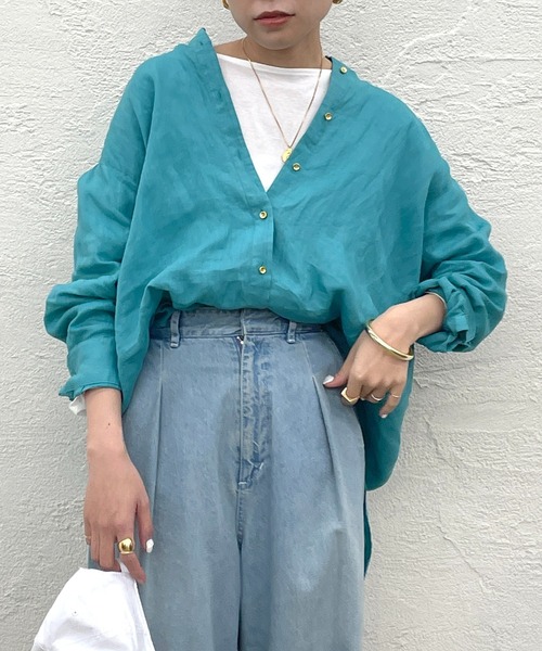 「LOUNGEDRESS」 長袖シャツ FREE グリーン レディース