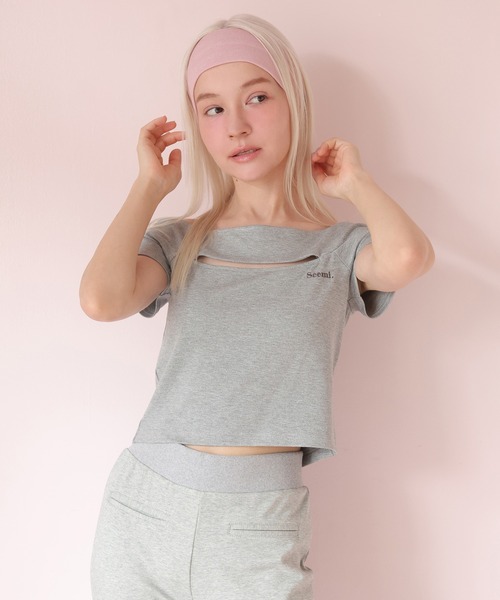 tシャツ 「Seemi.」刺繍入りトップス レディース