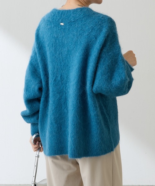 GALLARDAGALANTE アイスブルー Vネック アルパカ混セーター COLLAGE GALLARDAGALANTE（コラージュ ガリャルダガランテ） ニット