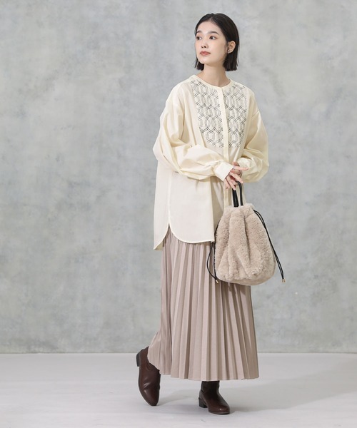 「Gready Brilliant」 「favori」長袖ブラウス 38 アイボリー レディース_画像2