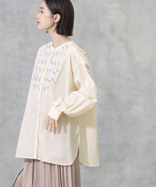 「Gready Brilliant」 「favori」長袖ブラウス 38 アイボリー レディース_画像9