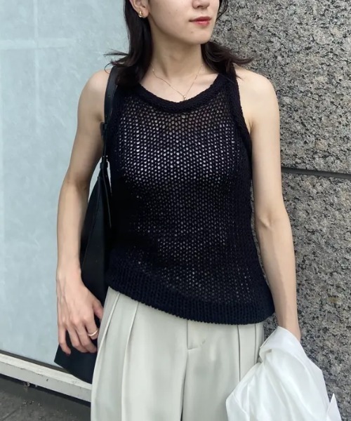 anuans（アニュアンス） タンクトップ ノースリーブ テープヤーン