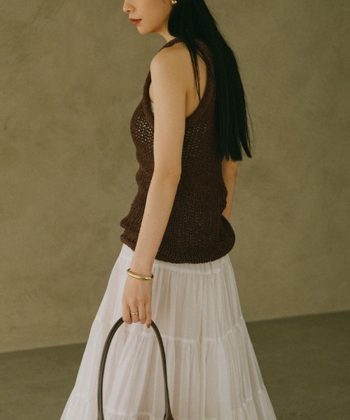 anuans（アニュアンス） タンクトップ ノースリーブ テープヤーン