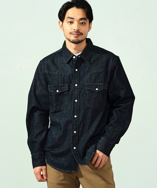 LARDINI ライトブルー 長袖シャツ オープンカラーダンガリー長袖シャツ 通販【ニッセン】