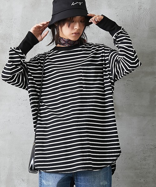 「GEVS.」 「SMILELAND」長(zhǎng)袖カットソー L ネイビー レディース