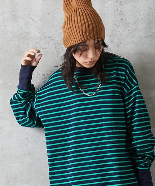 「GEVS.」 「SMILELAND」長(zhǎng)袖カットソー L ネイビー レディース