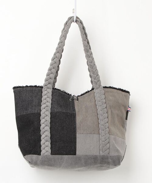 たととたとたブルーL BAYFLOW 「BAYFLOW」 刺繍トートバッグ FREE グレー レディース