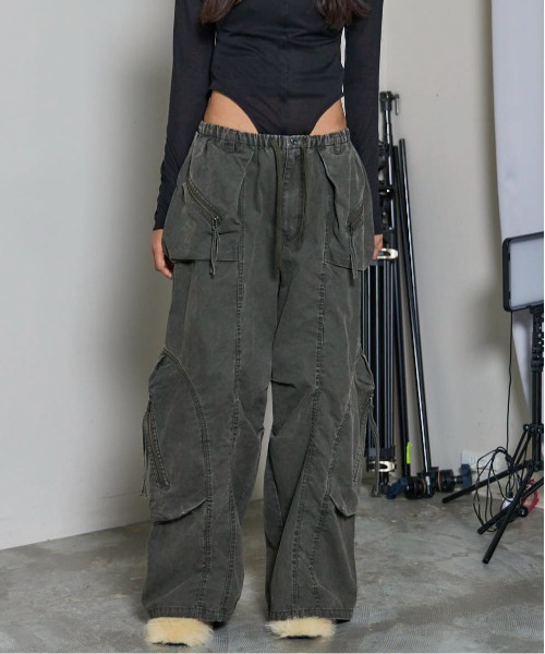 メゾンスペシャルカーゴパンツ MAISON SPECIAL カーゴパンツ Zip Design Satin Cargo Pants