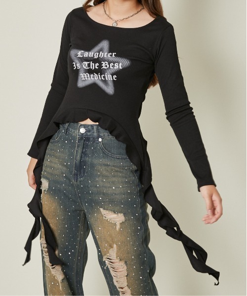 tシャツ 「Y2K映え」クルクル裾の星トップス レディース : ZOZOTOWN tシャツ 「Y2K映え」クルクル裾の星トップス レディース : ZOZOTOWN