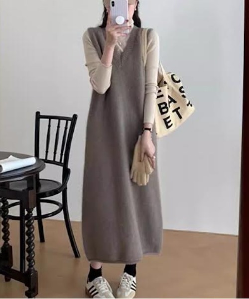 cammie ワンピース Vネックノースリーブワンピース : ZOZOTOWN Yahoo