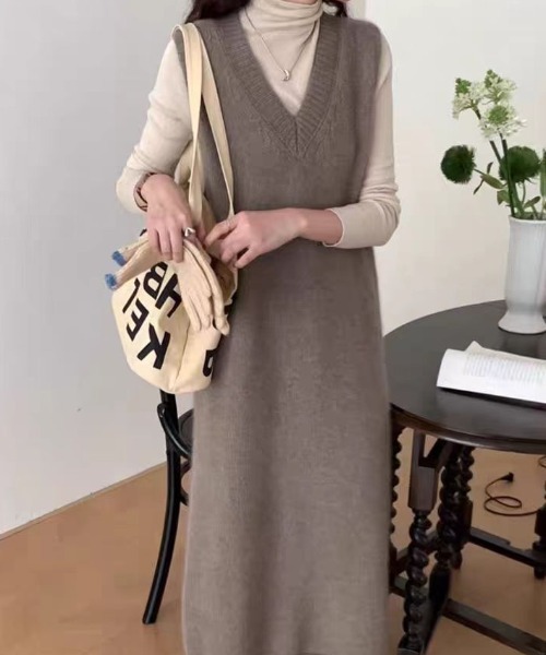 cammie ワンピース Vネックノースリーブワンピース : ZOZOTOWN Yahoo