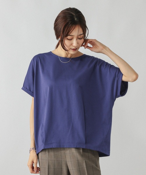 45R 希少柄ドルマン カットソー プルオーバー インディゴ　Tシャツ GLOBAL WORK（グローバルワーク） tシャツ 半袖 フローズンTドルマン