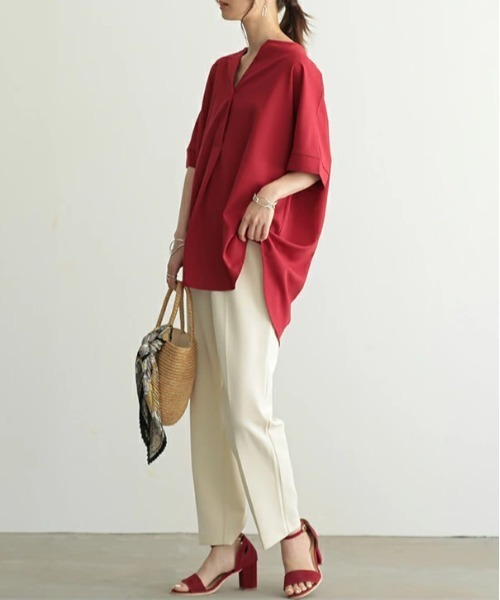 「and it_」 半袖ブラウス M-L グリーン レディース_画像5