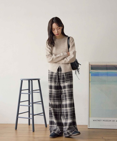 パンツ チェックイージーワイドパンツ レディース : ZOZOTOWN Yahoo!店