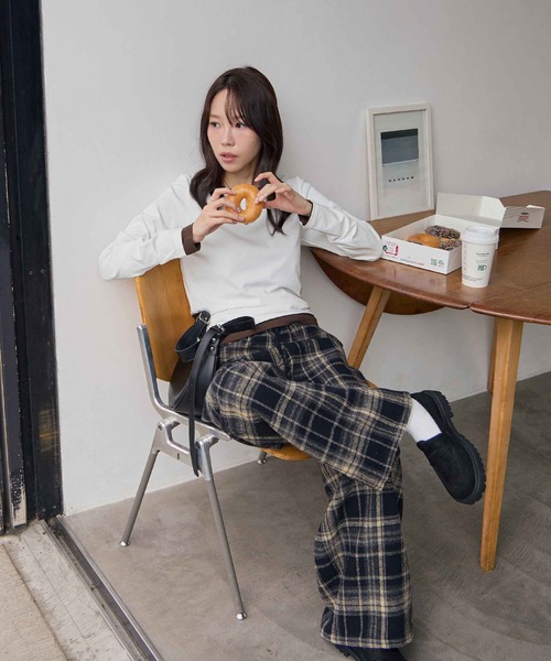 パンツ チェックイージーワイドパンツ レディース : ZOZOTOWN Yahoo!店