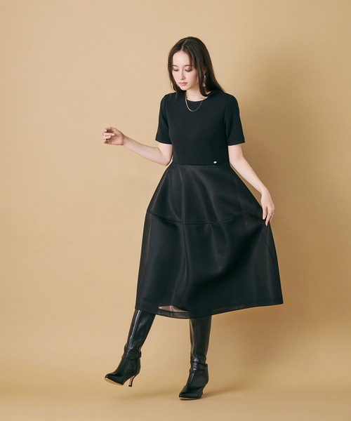 HYSTERIC◇長袖ワンピース/FREE/アクリル/BLK/ボーダー/01243NO03