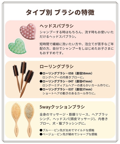 Of cosmetics（オブ・コスメティックス） ヘアブラシ ローリングブラシ