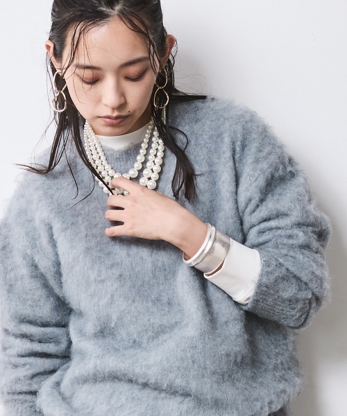 CHIC STYLE（シックスタイル） ニット セーター ヘアリークルーネック