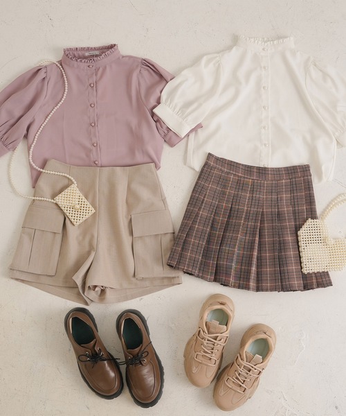 「Newlyme」 半袖ブラウス MEDIUM ブラック レディース_画像2