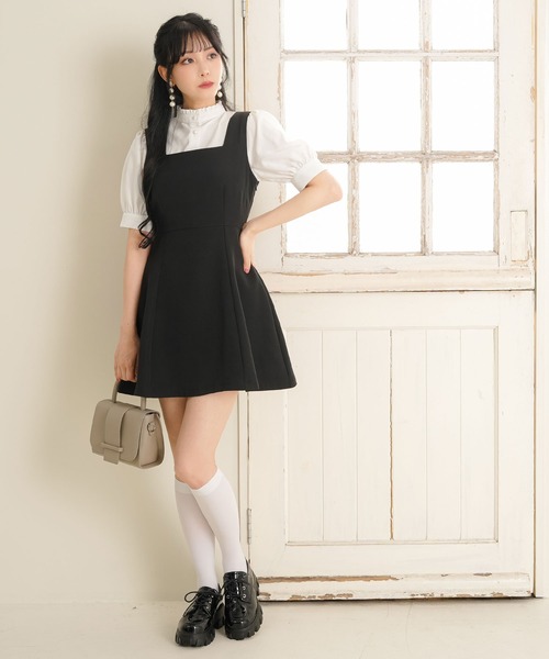 「Newlyme」 半袖ブラウス MEDIUM ブラック レディース_画像3