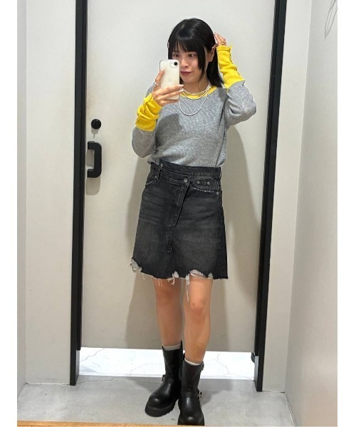 JEANASIS（ジーナシス） ニット セーター 14Gリブバイカラープル