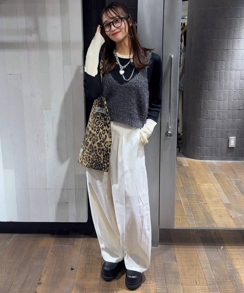 JEANASIS（ジーナシス） ニット セーター 14Gリブバイカラープル