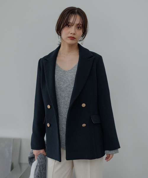 Andemiu ネイビー キンボタンジャケット Andemiu（アンデミュウ） ジャケット テーラードジャケット キンボタン