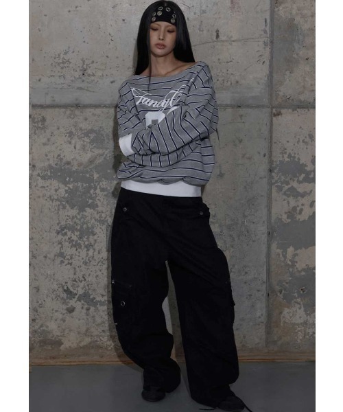 FANCY CLUB ファンシークラブ スウェット トップス 黒 FANCY CLUB（ファンシークラブ） トレーナー スウェット A'GEM/9