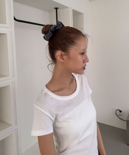 4INT. シュシュ チェック スクランチ ヘアー シュシュ : ZOZOTOWN
