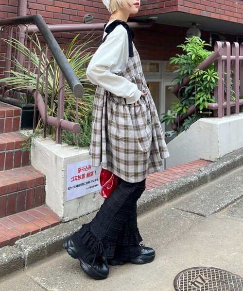 w closet（ダブルクローゼット） パンツ フリルリボンロングパンツ