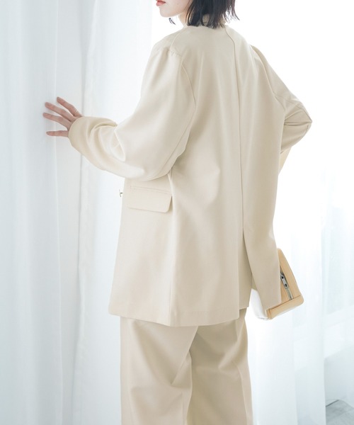 「Chaco closet」 テーラードジャケット FREE ネイビー レディース_画像4