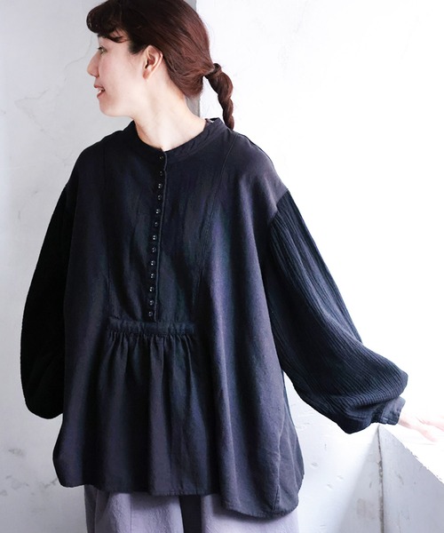 ソウルベリー　レースブラウス soulberry（ソウルベリー） ブラウス シャツ ぽこぽこ袖のブラウス