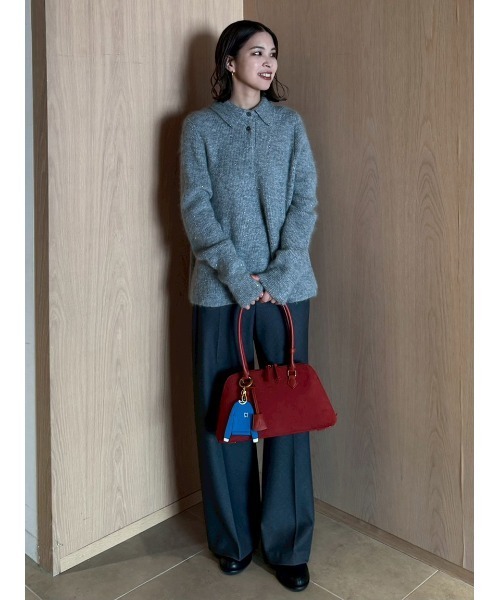 Mila Owen（ミラオーウェン） ポロシャツ ポロ 4WAYモヘヤラメペプラム