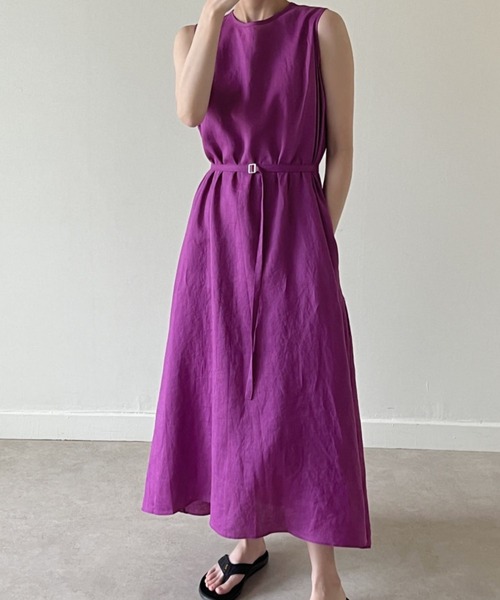 「CADBURY」 ノースリーブワンピース FREE パープル レディース_画像9