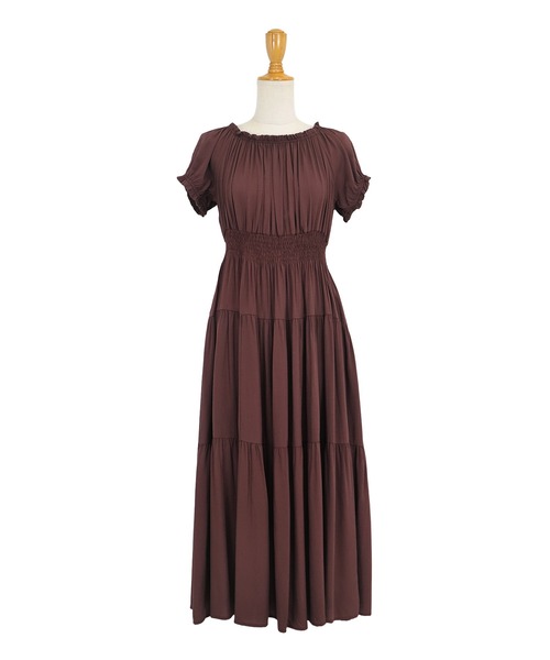 「BLUEEAST」 半袖ワンピース MEDIUM ベージュ レディース_画像9