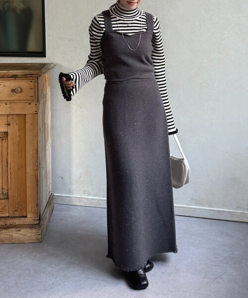 Thevon（ゼヴォン） ワンピース ラメニットビスチェ×スカートSETUP